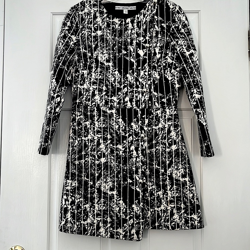 Other Stories Asymmetrical Black & White long sleeve dress